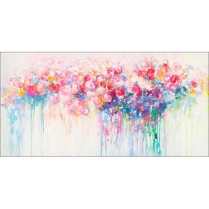 PRO ART Handpainting Bild ABSTRACT FLOWERS 60 x 120 cm Leinwand mehrfarbig