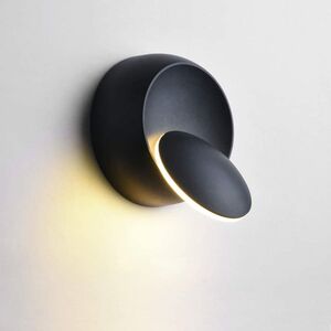 Stoex - 5W Warmweiß LED Innen Wandleuchte Modern Led Creative 2in1 Eisen Wandleuchte Runde Creative Wandlampe(Schwarz)