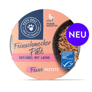 Nassfutter "Feinschmecker Pâté" mit Lachs - 85g / Einzeldose