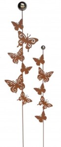 TrendLine Gartenstecker Metall Schmetterling 17 x 4 x 90 cm