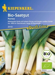 Kiepenkerl Bio-Saatgut Porree
, 
Allium porrum, Inhalt: ca. 150 Pflanzen