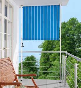 Angerer Freizeitmöbel Klemm-Senkrechtmarkise blau/weiß, BxH: 120x225 cm