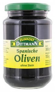 Feinkost Dittmann Spanische geschwärzte Oliven ohne Stein