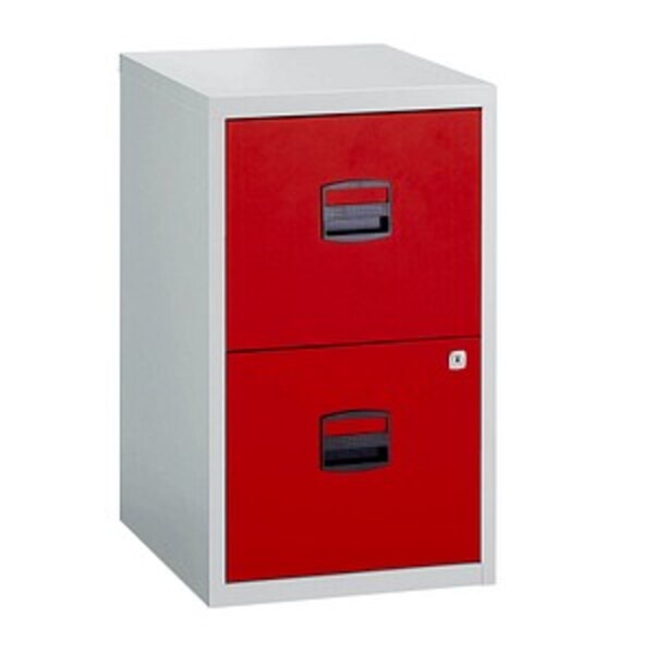 BISLEY Home PFA 2 Hängeregistraturschrank rot/grau 2 Schubladen von BISLEY Home PFA 2 Hängeregistraturschrank rot/grau 2 Schubladen von