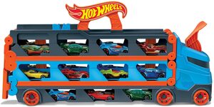 Hot Wheels Spielzeug-Transporter »2-in-1 Rennbahn-Transporter«, mit drei Hot Wheels Fahrzeugen