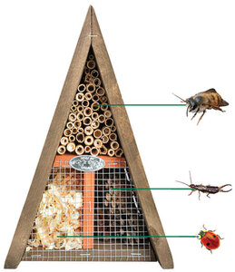 Esschert Design Bienen- & Insektenhaus dreieckig 19x17x28 cm,1 Stück