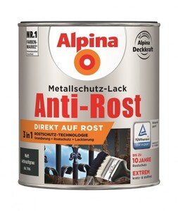 Alpina Metallschutz-Lack Anti-Rost matt anthrazit, 750 ml