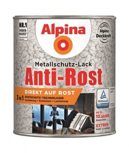 Alpina Metallschutz-Lack Hammerschlag schwarz, 750 ml