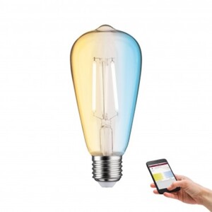 Paulmann Smart Home Zigbee LED Leuchtmittel ST 64chtmittel Filament ST64 klar, Zigbee, E27, Tunable White