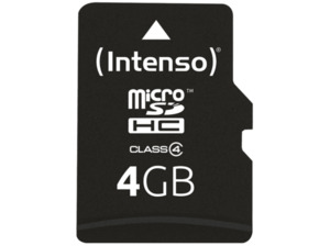 INTENSO 3403450, Micro-SDHC Speicherkarte, 4 GB, 21 MB/s
