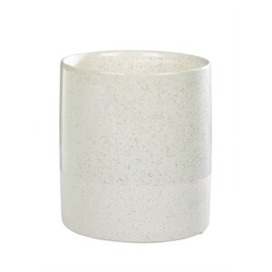 casaNOVA Übertopf WHITE 14 cm Keramik weiß mit goldfarbig