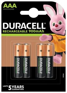 Duracell »Rechargeable AAA 900mAh Batterien, 4er Pack« Batterie, (4 St)