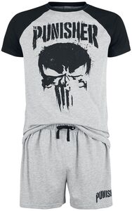 The Punisher Skull Schlafanzug grau meliert