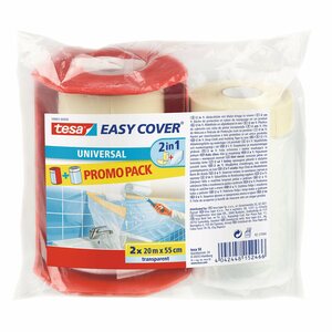 Tesa Easy Cover Universal Transparent Promo Pack 20 m x 55 cm 2 Stück