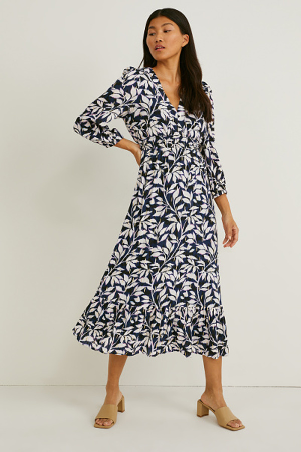 C&A Fit & Flare Kleidgeblümt, Schwarz, Größe 34 von C&A für 49,99 € ansehen!