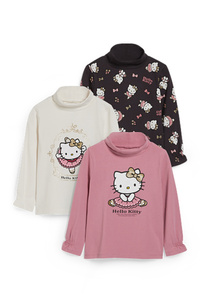C&A Multipack 3er-Hello Kitty-Rollkragenshirt, Weiß, Größe: 92