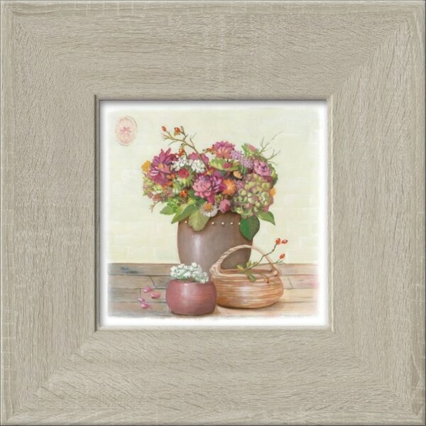 PRO ART New Classic Wood Bild COLOURED BUND OF FLOWERS I 34 x 34 cm