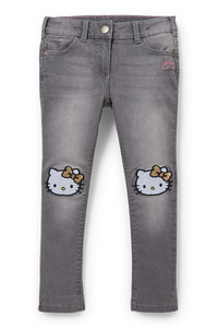 C&A Hello Kitty-Regular Jeans-Thermojeans, Grau, Größe: 92