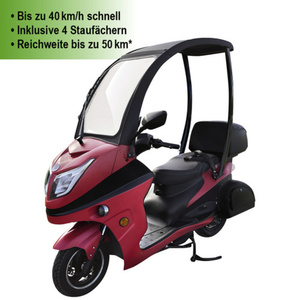 E-Roller, max. 40 km/h, Reichweite: 50 km, rot