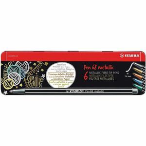 STABILO Filzstift »Premium-Filzstifte Pen 68 metallic, 6 Farben im«