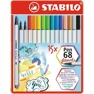 STABILO Filzstift »Premium-Filzstifte Pen 68 brush, 15 Farben im«