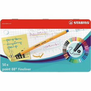 STABILO Fineliner »Fineliner point 88, 50 Farben im Metalletui«