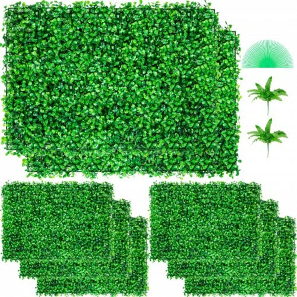VEVOR Künstliche Pflanzenwand 8 Stk. 24 x 16 Zoll, Sichtschutz Hecke