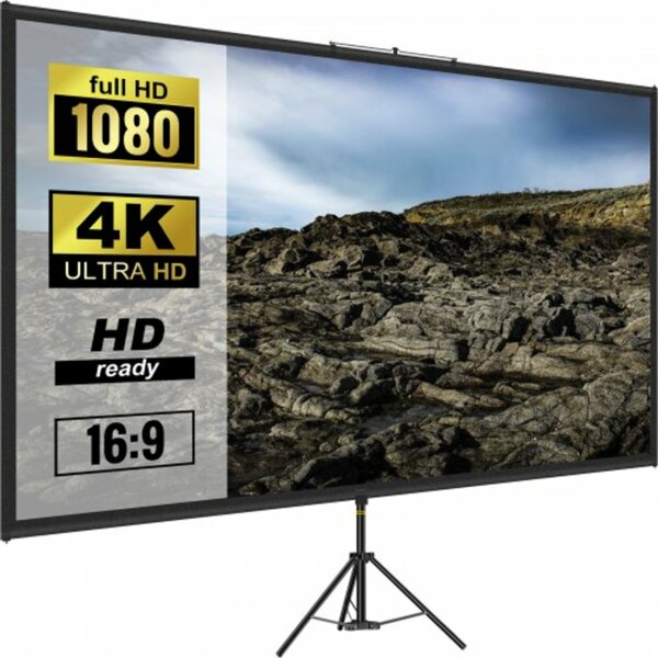 VEVOR 169 Beamer Leinwand Rolloleinwand Stativ 4K HD Präsentationswand 279,4cm von Vevor für 46 VEVOR 169 Beamer Leinwand Rolloleinwand Stativ 4K HD Präsentationswand 279,4cm von Vevor für 46
