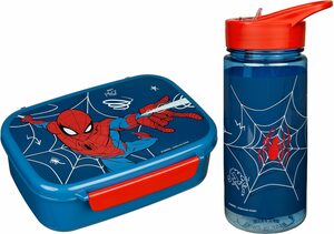 Scooli Lunchbox »Brotzeitdose & Trinkflasche, Spider-Man«, Kunststoff, (Set, 2-tlg), mit Trinkflasche