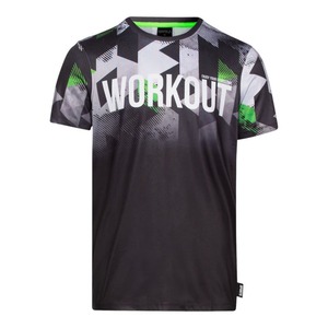 Herren-Fitness-T-Shirt mit Workout-Schriftzug