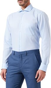 Seidensticker Herren Business Hemd Regular Fit Businesshemd, Blau (Hellblau 11), (Herstellergröße: 44)