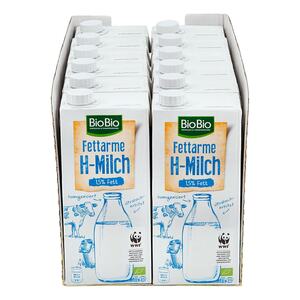 BioBio H-Milch 1,5 % 1 Liter, 12er Pack