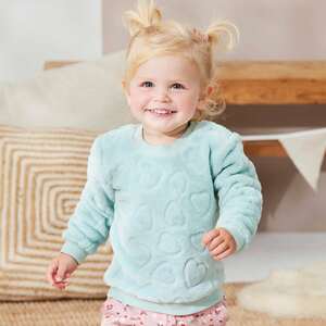 Baby-Mädchen-Sweatshirt mit Herz-Struktur-Muster