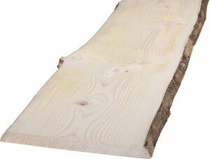 Massivholzbrett Weißtanne mit Baumkante 100 x 27 cm, 28 mm