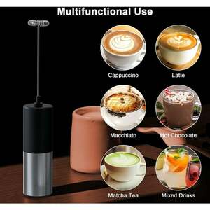 Lifcausal - Milchaufschäumer für Kaffee, tragbarer elektrischer Milchaufschäumer, batteriebetriebener Schneebesen, Getränkemixer, Mini-Schaumer aus