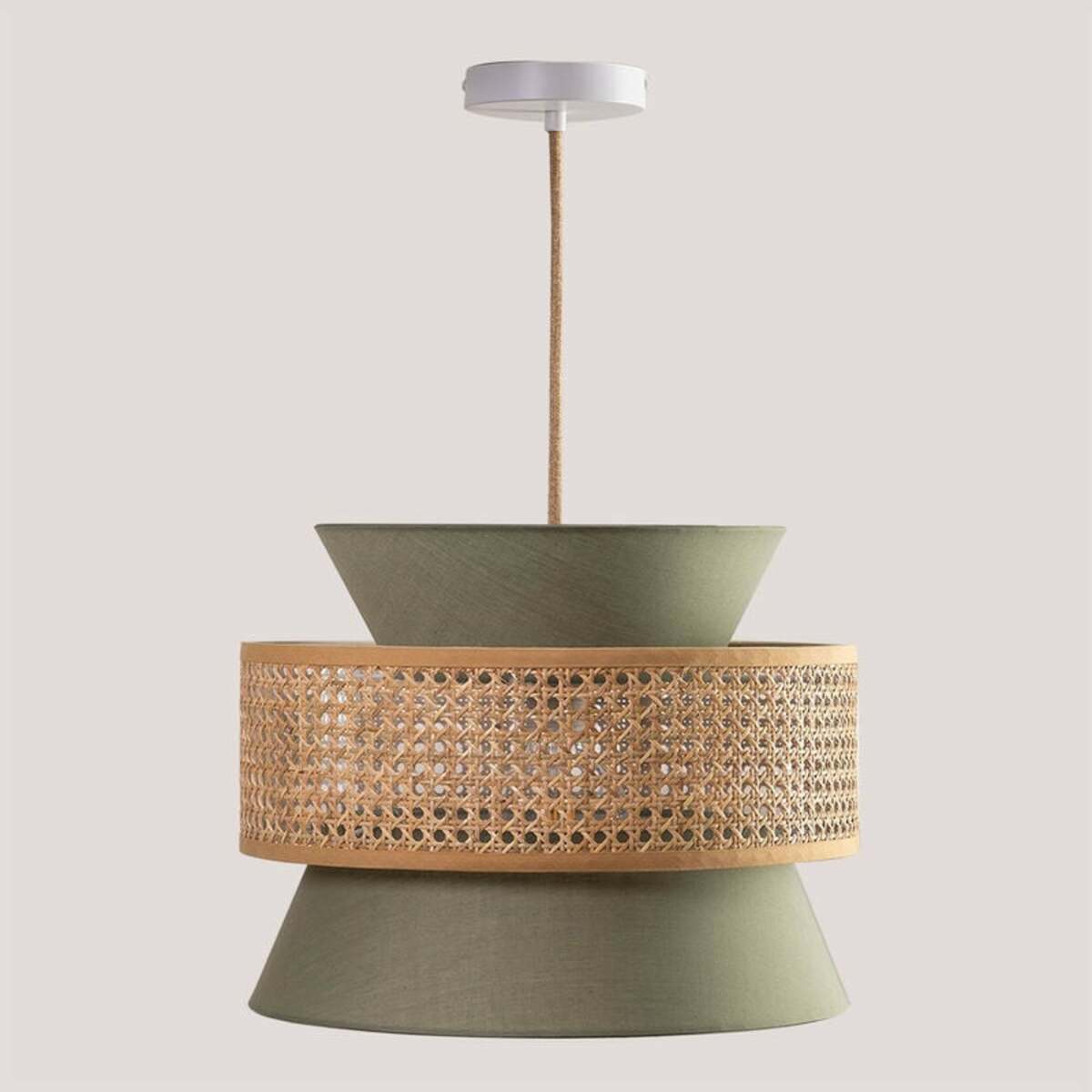 Bild 1 von Sklum - Deckenlampe aus Rattan Yereh Polyester - Rattan Grün Caqui - Grün Caqui