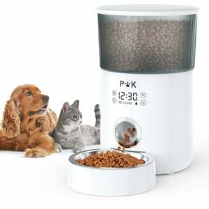 P&k - Automatischer Futterautomat Touch Futterspender Futterstation Futternapf mit 4 Liter für Haustier, weiß - weiß