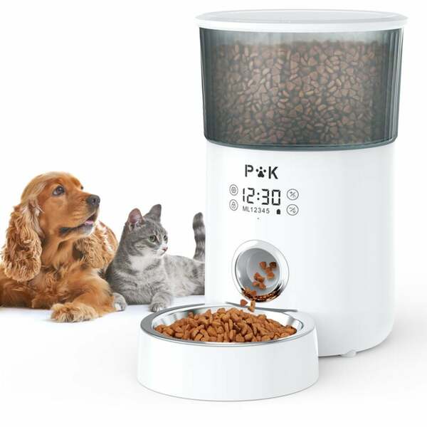 Bild 1 von P&k - Automatischer Futterautomat Touch Futterspender Futterstation Futternapf mit 4 Liter für Haustier, weiß - weiß