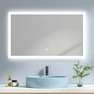 Emke - LED Badspiegel 100x60cm Badezimmerspiegel mit Warmweiß/Kaltweiß/Natürliches Licht Beleuchtung und Touch-schalter - 100x60cm | 3 Arten von