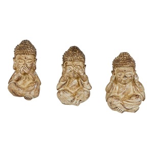 Deko-Buddha, 3er-Pack, ca. 6x6x8,5cm