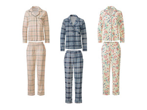 esmara Damen Pyjama aus weicher, wärmender Flanell-Qualität