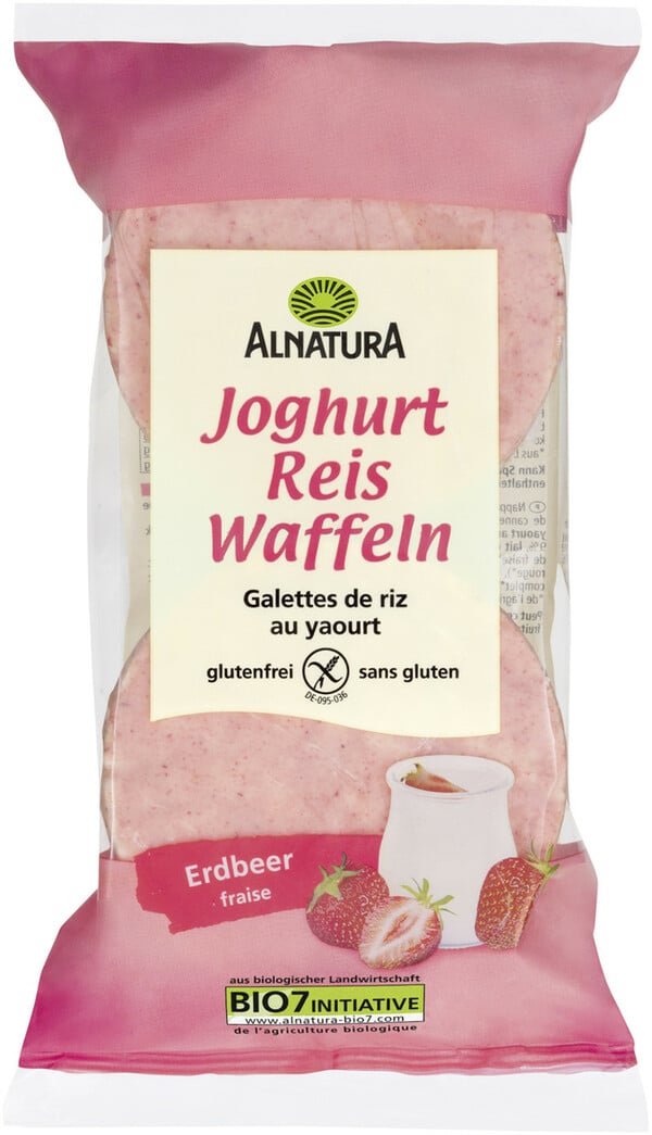 Bild 1 von Alnatura Bio Reiswaffeln Joghurt Erdbeer 100G