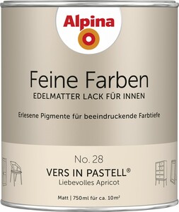 Alpina Feine Farben Lack No. 28 Vers in Pastell 750ml Liebevolles Apricot, edelmatt
