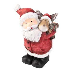 Deko-Weihnachtsmann mit Rentier, ca. 15x9x18cm