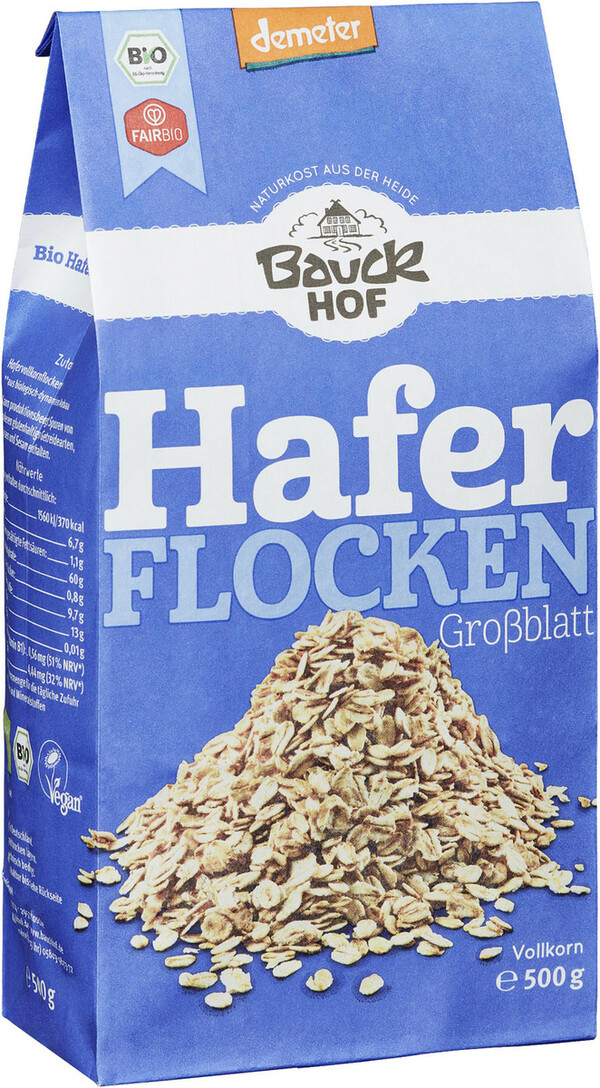 Bild 1 von Bauckhof Demeter Bio Haferflocken Großblatt 500g