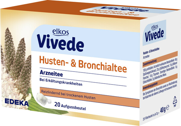 Bild 1 von elkos VIVEDE Husten- & Bronchialtee 20ST 40G