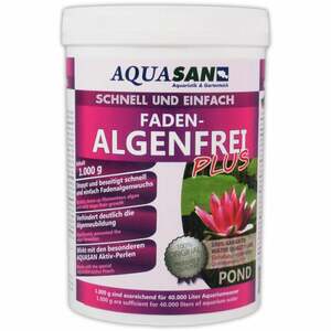 AQUASAN Gartenteich ALGOLESS Faden-Algenfrei PLUS (Beseitigt schnell und stoppt Fadenalgen im Teich. Der Fadenalgen-Entferner, Fadenalgen-Vernichter,