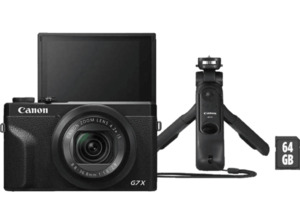 CANON PowerShot G7 X Mark III Vlogging Kit Digitalkamera Schwarz, 20.1 Megapixel Megapixel, 4,2fach opt. Zoom, Touchscreen-LCD (TFT), WLAN