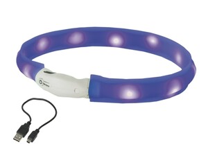 Nobby LED Leuchthalsband Visible blau blau 25 mm 55 cm Größe M
