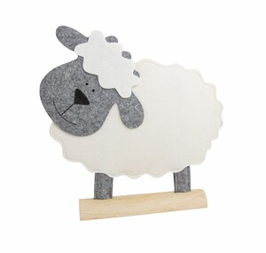Riffelmacher Schaf auf Holzsockel 31 x 30 cm